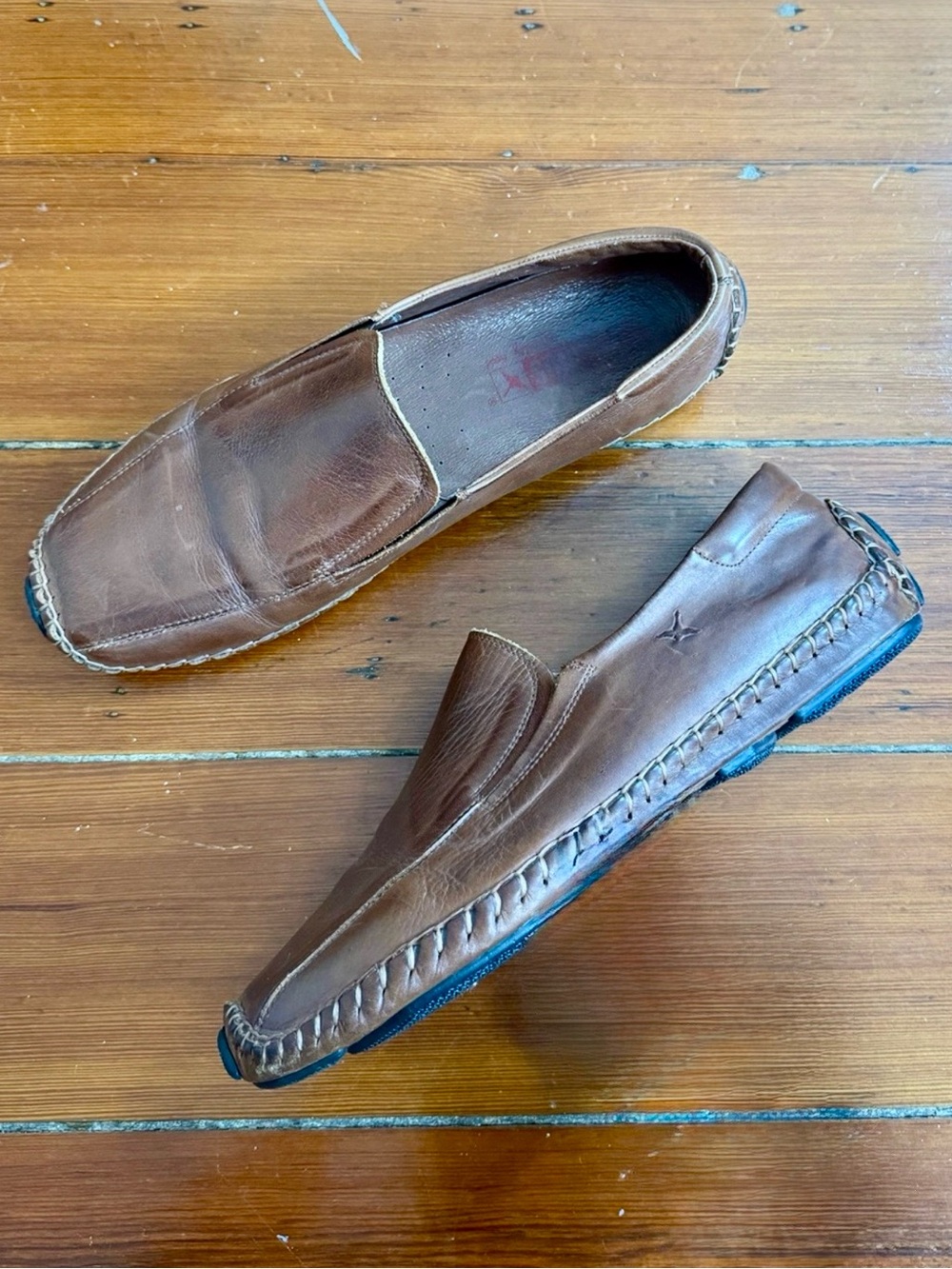 Pikolinos Jerez Men’s Brown Leather Driving Moccasins Sz 43 US 10 🧡🍄